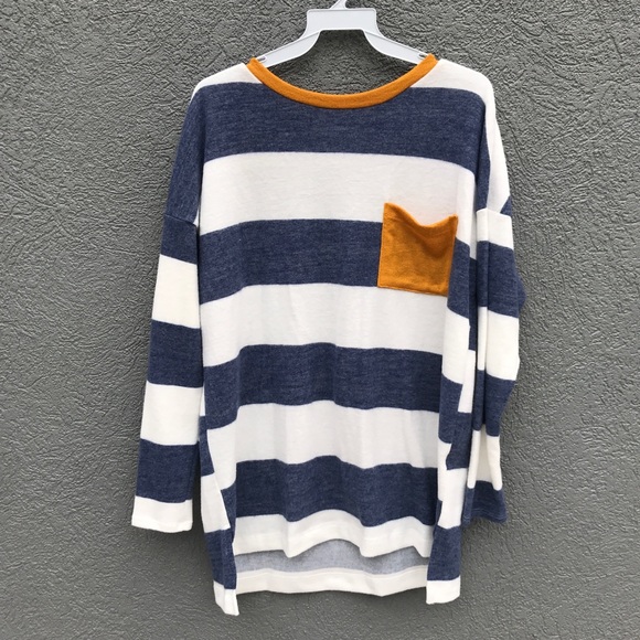 Long sleeve blue striped tunic - Picture 3 of 5